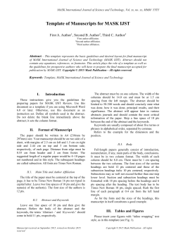 Template - MASK International Journal of Science and