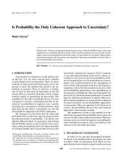 Is Probability the Only Coherent Approach to
