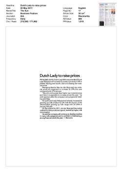 Dutch Ladyto raise prices