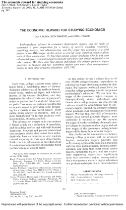 The economic reward for studying economics