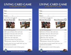 ) - I would like to pre-order all: For the following games: Qty A Game