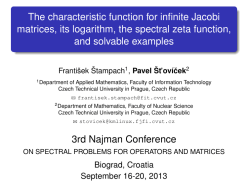 The characteristic function for infinite Jacobi matrices, its logarithm