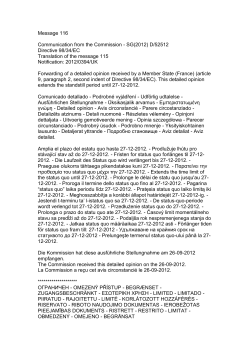 Message 116 Communication from the Commission