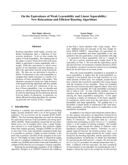 On the Equivalence of Weak Learnability and Linear - CS