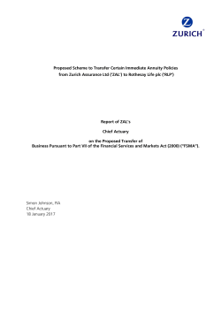 Proposed Scheme to Transfer Certain Immediate Annuity Policies