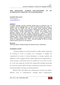 QAR (QUESTION ANSWER RELATIONSHIP) AS AN ALTERNATIVE