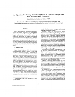 An algorithm for finding nearest neighbours in constant