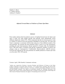 Forward rates vs. Expected future spot rates