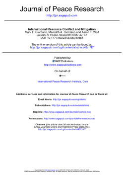 International Resource Conflict and Mitigation
