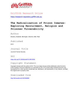 The Radicalisation of Prison Inmates