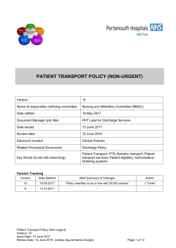 Patient Transport Policy (Non
