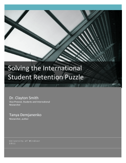 Solving the International Student Retention Puzzle