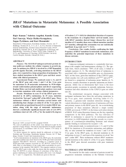 BRAF Mutations in Metastatic Melanoma: A Possible Association