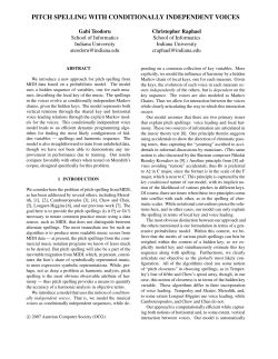 Pitch Spelling with Conditionally Independent Voices