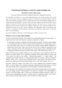 Proof-based teaching as a basis for understanding why