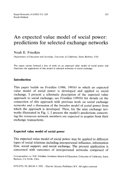 An expected value model of social power: predictions for selected