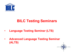 LANGUAGE TESTING SEMINAR (LTS) - NATO