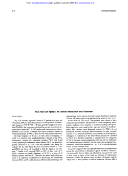 Pure Red Cell Aplasia: Its Clinical Association and Treatment For