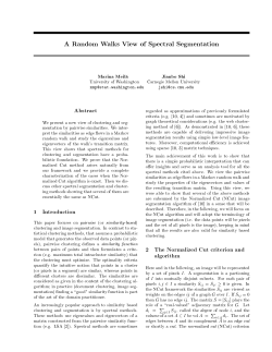 A Random Walks View of spectral segmentation
