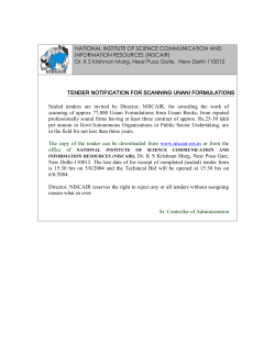 Tender invited for TKDL (Unani) Scanning Work