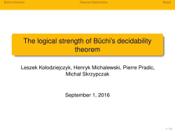The logical strength of Büchi`s decidability theorem