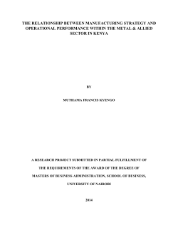 the relationship between manufacturing strategy