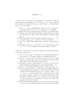 Exercises. II A- Let A be a ring and M an A
