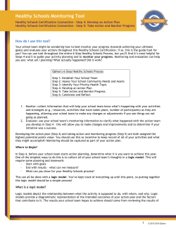 Healthy Schools Monitoring Tool