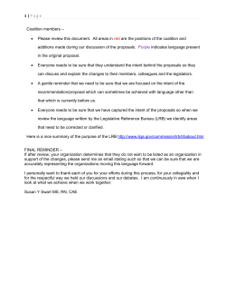 1 | Page Coalition members &ndash; &bull; Please review this document. All