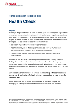 Personalisation in social care