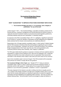 News Release - CP11/11 - The Investment Bridge