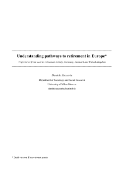 Understanding pathways to retirement in Europe* Trajectories from