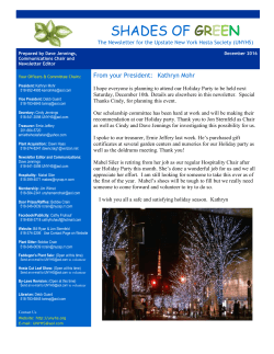 UNYHS Newsletter Dec 2016 - Upstate New York Hosta Society