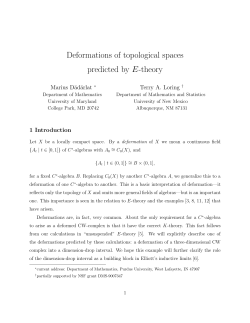 Deformations of topological spaces predicted by E