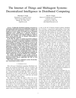 The Internet of Things and Multiagent Systems: Decentralized