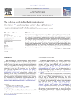 The end-state comfort effect facilitates joint action