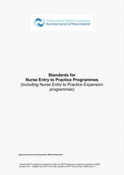 Standards for Nurse Entry to Practice Programmes