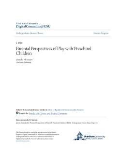 Parental Perspectives of Play with Preschool Children