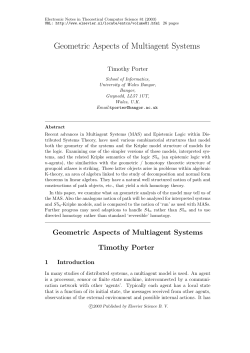 Geometric Aspects of Multiagent Systems - Mathematics