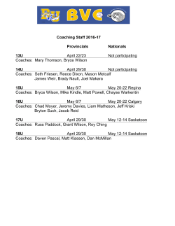 BVC Coaching Staff 2016-17