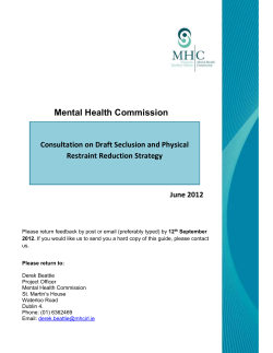 Seclusion and Physical Restraint Reduction