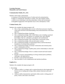School of Humanities and Social Sciences Learning Outcomes