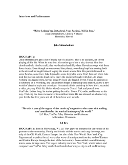 Interviews and Performances &ldquo;When I played my first