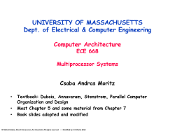Shared Memory Processors/Cache Coherency