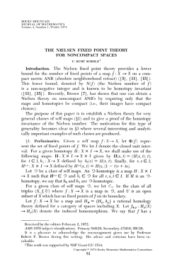 THE NIELSEN FIXED POINT THEORY FOR