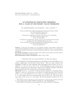 an existence-uniqueness theorem for a class of boundary value