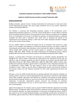 Evaluation Capacities and Systems Concept note