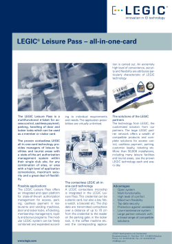 LEGIC&reg; Leisure Pass &ndash; all-in-one-card
