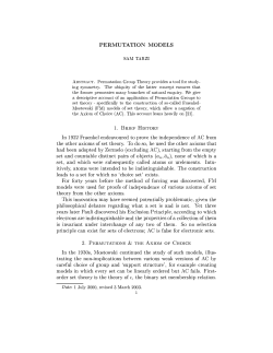 PERMUTATION MODELS SAM TARZI Abstract. Permutation Group