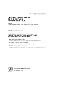 CELEBRATING 50 YEARS OF THE APPLIED PROBABILITY TRUST